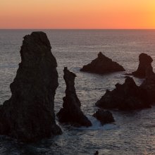 Coucher de soleil sur les Aiguilles de Port Coton