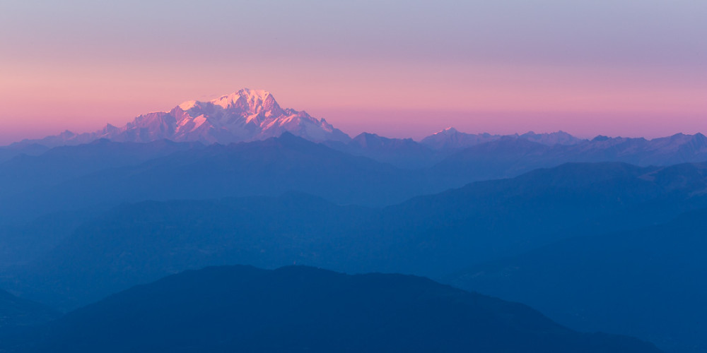Heure rose sur le Mont Blanc
