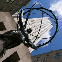 Atlas in front of International Building